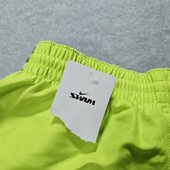NIKE Shorts Volley Swim Trunks Mens Mesh-Lined Size Small Green Elastic Waist